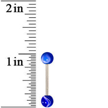 Load image into Gallery viewer, Grade 23 Solid Titanium Royal Blue Marble Acrylic Barbell Tongue Ring