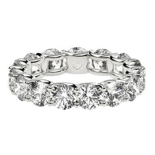 Load image into Gallery viewer, Round Cut Lab Grown Diamond Eternity Ring in 14k White Gold (5 cttw FG/VS2)