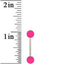Load image into Gallery viewer, Grade 23 Solid Titanium Flat Pink Acrylic Barbell Tongue Ring