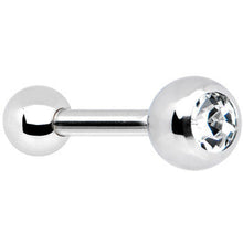 Load image into Gallery viewer, 16G 1/4 Stainless Steel Internally Threaded CZ Barbell