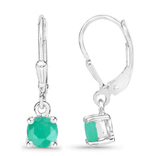 Load image into Gallery viewer, 0.92 Carat Genuine Emerald .925 Sterling Silver Earrings