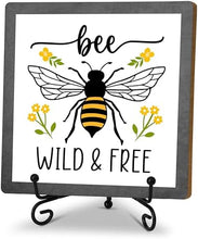 Load image into Gallery viewer, Spring Honey Bee Wood Sign Home Decor
