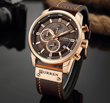 Load image into Gallery viewer, Men's Waterproof Elegant Sport Watch With Chronometers Day View, Leather Belts And Hardlex Scratch Resistant Glass Perfect Gift For Him