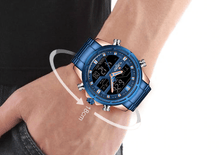 Load image into Gallery viewer, Mens Wrist Watch, Waterproof Analog Digital Watches Multifunction Stainless Steel Business Watches For Man Perfect Gift