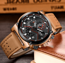 Load image into Gallery viewer, Men's Waterproof Modern Watch With Leather Belts, Stainless Steel Case Excellent Look Perfect Gift