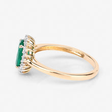 Load image into Gallery viewer, 1.34 Carat Genuine Zambian Emerald and White Diamond 14K Yellow Gold Ring