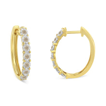Load image into Gallery viewer, 10KT Two-Toned Gold Diamond Hoop Earring (1/2 cttw, J-K Color, I2-I3 Clarity)