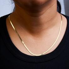 Load image into Gallery viewer, Unisex Solid 14K Yellow Gold 2.8mm Imperial Herringbone Chain Necklace - 18" Inches