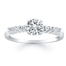Load image into Gallery viewer, 14k White Gold Shared Prong Accent Diamond Engagement Ring
