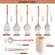 Load image into Gallery viewer, Silicone Cooking Utensils Set 8 Piece with Holder