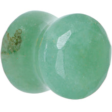 Load image into Gallery viewer, 00G Green Aventurine Natural Stone Faceted Saddle Plug Set