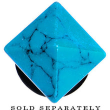 Load image into Gallery viewer, 9/16 Turquoise Semi Precious Stone Pyramid Top Plug
