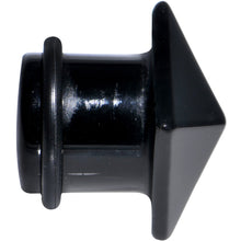 Load image into Gallery viewer, 1/2 Black Agate Semi Precious Stone Pyramid Top Plug