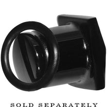 Load image into Gallery viewer, 1/2 Black Agate Semi Precious Stone Pyramid Top Plug