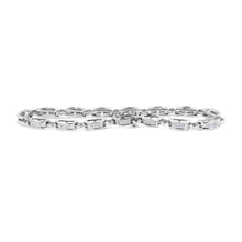 Load image into Gallery viewer, 14K White Gold 1.00 Cttw Princess-Cut Diamond Link Bracelet (I-J Color, I1-I2 Clarity) - Size 7.25