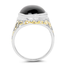Load image into Gallery viewer, Two Tone Plated 10.92 Carat Genuine Black Onyx .925 Sterling Silver Ring