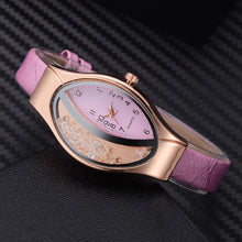 Load image into Gallery viewer, Women Fashion Luxury Watch Leather Strap Women Bracelet Clock Ellipse Rhinestone PU Sport Quartz Watch Wrist Watches For Women and Girls
