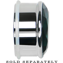 Load image into Gallery viewer, 1 inch Blue Zircon Stainless Steel Pressed Fit Gem Tunnel