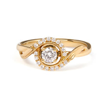 Load image into Gallery viewer, 14K Yellow Gold 1/3 Cttw Diamond Solitaire and Halo Swirl Engagement Ring (G-H Color, VS2-SI1 Clarity)- Size 7