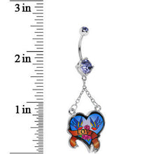 Load image into Gallery viewer, Double Gem Love Birds Heart Belly Ring