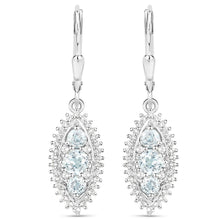Load image into Gallery viewer, 4.50 Carat Genuine Blue Topaz and White Topaz .925 Sterling Silver 3 Piece Jewelry Set (Ring, Earrings, and Pendant w/ Chain)