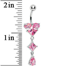 Load image into Gallery viewer, Pink Gem Dripping Bow Beauty Belly Ring