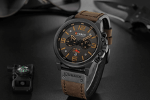 Load image into Gallery viewer, Retro Waterproof Watch With Chronometers Steel Case And Leather Belts Unique Design Excellent Look Perfect Gift For Your Man