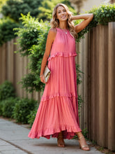 Load image into Gallery viewer, Romantic Ruffled Sleeveless Tiered Maxi Dress with Pockets Elegant & Chic Statement Beautiful Design Dress