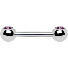 Load image into Gallery viewer, Purple Gem Double Front Facing Steel Nipple Barbell Set