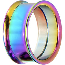 Load image into Gallery viewer, 1 inch Rainbow Titanium Double Flare Internally Threaded Tunnel