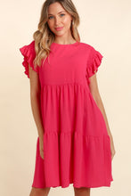 Load image into Gallery viewer, Full Size Smocking Ruffle Short Sleeve Dress with Pockets For Women โ Flattering Smocked Dress, Ruffle Short Sleeve Dress, Practical Pocketed Dress, Chic Ruffle Dress, Smocked Waist Dress, Stylish Short Sleeve Dress