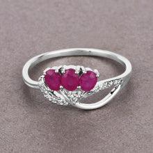 Load image into Gallery viewer, 0.71 Carat Genuine Ruby and White Diamond 14K White Gold Ring