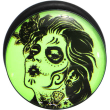 Load image into Gallery viewer, 5/8 Acrylic Glow in the Dark Femme Fatale Zombie Plug