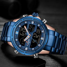 Load image into Gallery viewer, Mens Wrist Watch, Waterproof Analog Digital Watches Multifunction Stainless Steel Business Watches For Man Perfect Gift