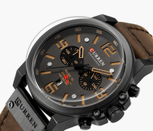 Load image into Gallery viewer, Retro Waterproof Watch With Chronometers Steel Case And Leather Belts Unique Design Excellent Look Perfect Gift For Your Man