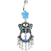 Load image into Gallery viewer, Blue Gem Butterfly Chandelier Belly Ring