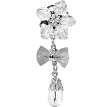 Load image into Gallery viewer, Steel Clear Flower Mesh Bow Dangle Plug Sizes 5mm to 12mm