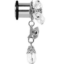 Load image into Gallery viewer, Steel Clear Flower Mesh Bow Dangle Plug Sizes 5mm to 12mm
