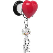 Load image into Gallery viewer, Steel Red Heart Love Dangle Plug Sizes 5mm to 12mm