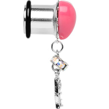 Load image into Gallery viewer, Steel Pink Heart Love Dangle Plug Sizes 5mm to 12mm