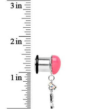 Load image into Gallery viewer, Steel Pink Heart Love Dangle Plug Sizes 5mm to 12mm