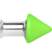 Load image into Gallery viewer, 2G Green Neon Cone Stainless Steel Plug
