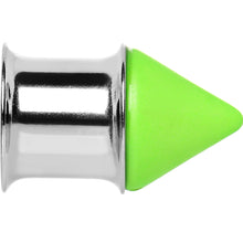 Load image into Gallery viewer, 00G Green Neon Cone Stainless Steel Plug