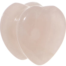 Load image into Gallery viewer, 5/8 Natural Rose Quartz Sweet Heart Stone Saddle Plug Set