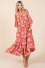 Load image into Gallery viewer, New Summer Abstract Leaf Print Tiered Ruffle Dress For Women β Playful and Artistic Dress with Eye-Catching Ruffle Details