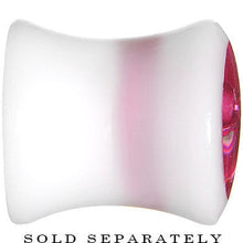 Load image into Gallery viewer, 0G White Acrylic Pink Metallic Rose Flower Plug