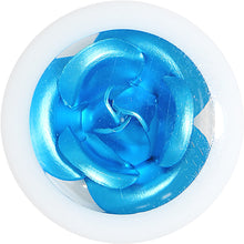 Load image into Gallery viewer, 5/8 White Acrylic Aqua Metallic Rose Flower Plug