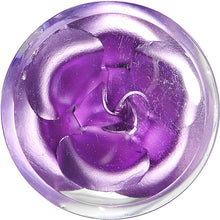 Load image into Gallery viewer, 18mm Clear Acrylic Floating Purple Metallic Rose Flower Plug
