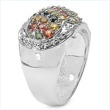 Load image into Gallery viewer, 2.75 Carat Genuine Multi Sapphire .925 Sterling Silver Ring