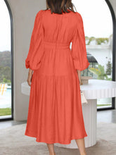 Load image into Gallery viewer, Lightweight Deep V-Neck Balloon Sleeve Maxi Dress Elegant & Flowing Silhouette Unique Dress